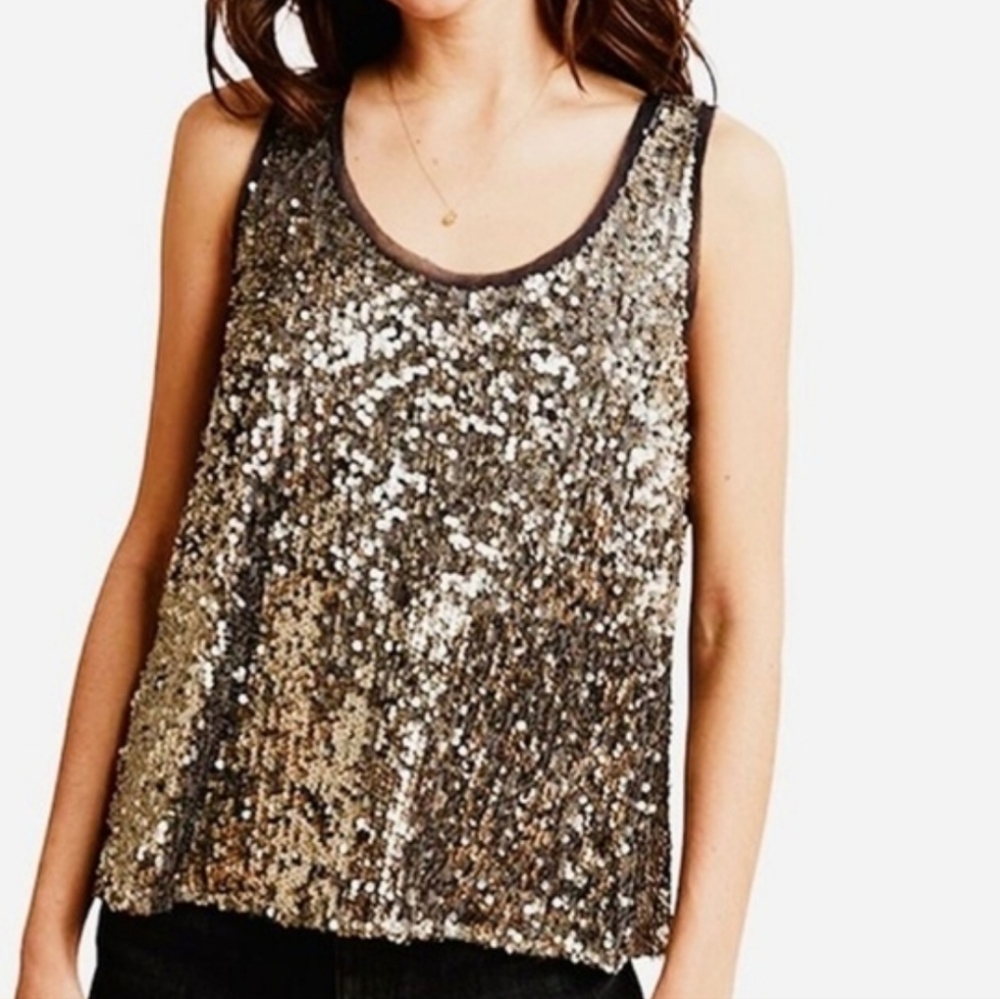 Alice + Olivia sequin sleeveless blouse